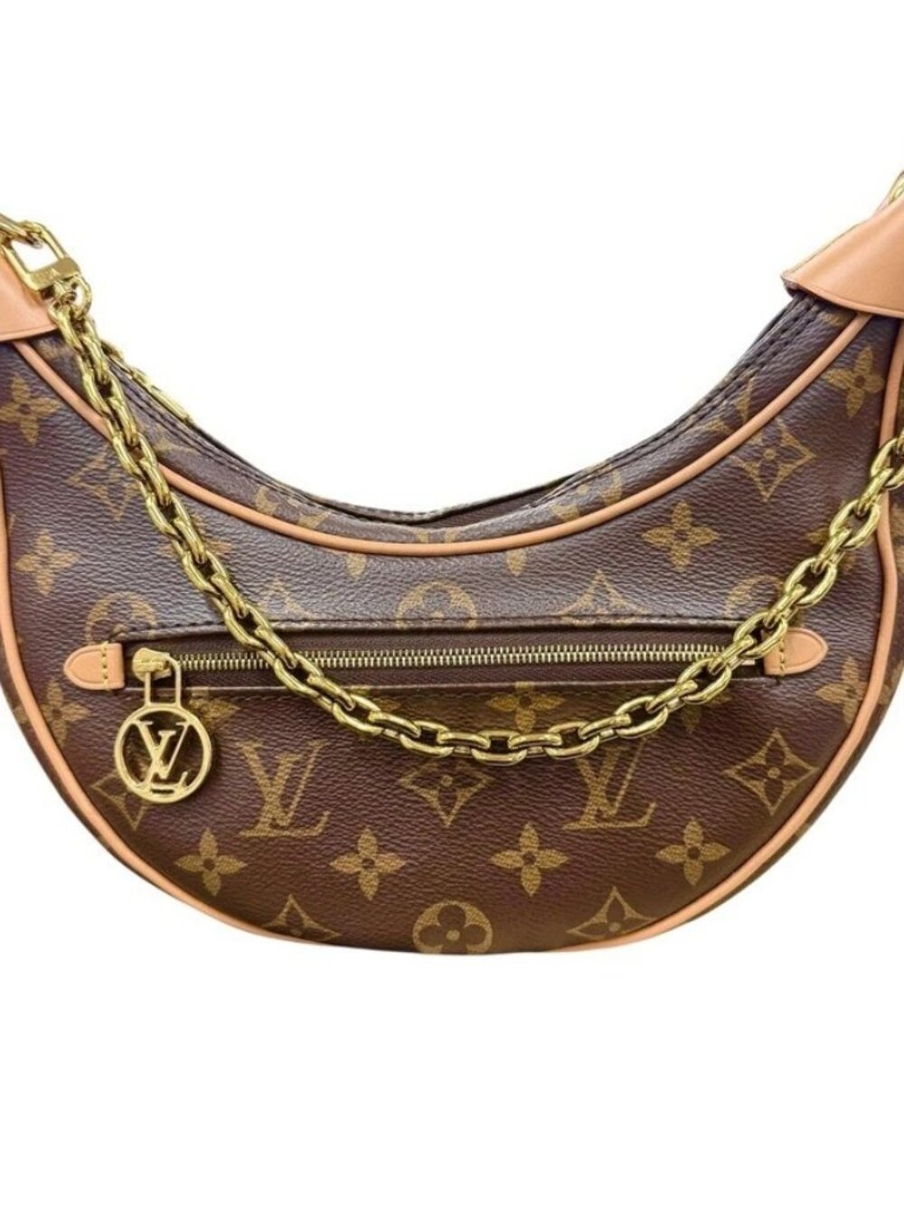 Auth LOUIS VUITTON Monogram Loop Shoulder Bag Brown M81098 - z10982